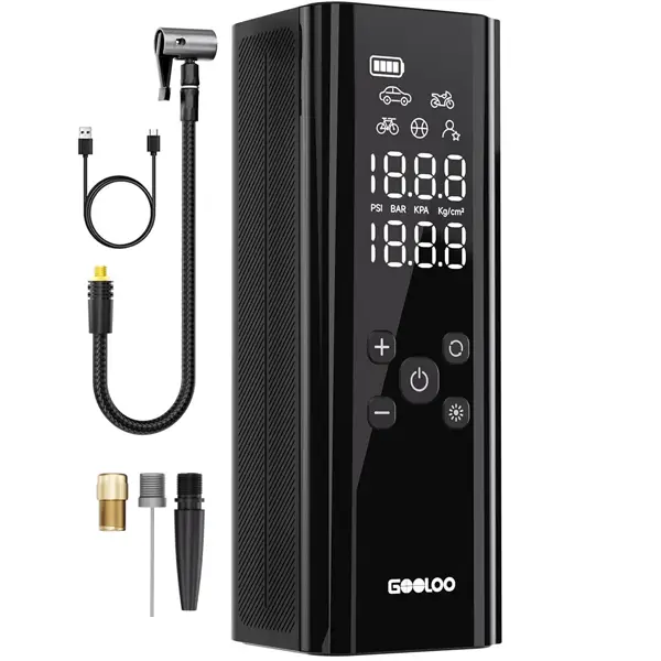GOOLOO GT150 Portable air compressor-150PSI High-Pressure,Led Screen, Car accessories for Vehicle,Motorcycles,Bicycles,Balls,Tire Inflator, Springtok