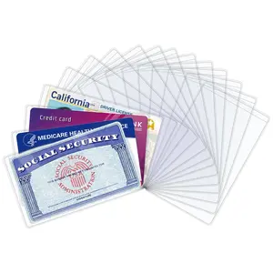 16 PCS Social Security Card Protector Sleeves/New Medicare Card Protector Sleeve/Credit Card Holder,31 Mil Soft Clear Plastic Card Sleeves, Waterproof SSN Card Protector