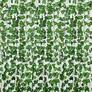 12pcs Artificial Ivy Leaf Hanging Banners, Long Realistic Plant Decorations, Easy to Hang & Maintain, Perfect for Wedding & Home Decor