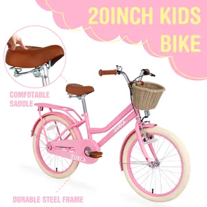 Kids' 20-Inch Bike for 7-10 Year Old Girls - Multiple Colors, Basket Included, No Training Wheels
