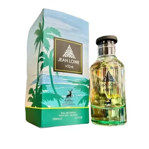 Maison Alhambra Lattafa Jean Lowe Vibe EDP Spray Perfume - 3.4 Fl Oz (100ml) Unisex Niche Adult Fragrance, Citrusy Musky Scent with Bergamot & Musk, Balanced, Contains Alcohol, 24-Month Shelf Life, Versatile Occasion Wear