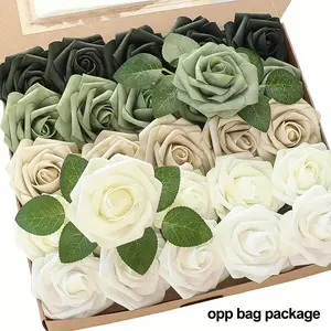 Artificial Rose, 25pcs Faux Rose Flower, Decorative Flowers for Home Party Wedding Anniversary Festival, Home Decor Supplies, Bedroom Decor, Teen Girl Gifts, Lifelike Artificial Flower