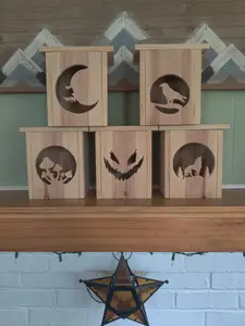 Halloween Decor Outdoor Jack O Lantern Porch Luminary Box, Candle Cover