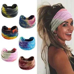 6pcs Stretch Knotted Turban Headwraps - Extra Wide Non-Slip Workout Headbands, Soft Stretchy Hair Wraps for Women, Gym, Yoga, Everyday