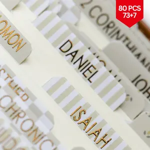 Bible Tabs for Women | Bible Study Supplies with Gold Foil Embossed Bible Tabs, Catholic Bible Index Tabs Set (73 Old & New Testament Tabs + 7 Blank for Personal Notes) | Easy-to-Apply Bible Tabs for Study & Gifting (Harvest)