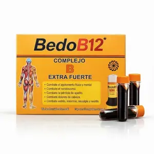 (1) BedoB12 Extra Fuerte Complejo B – High Potency Liquid Vitamin B Complex – 12 Drinkable Ampoules 15ml – Physical and Mental Exhaustion Support