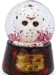 Friday The 13th Jason's Mask 3-Inch Mini Snow Globe with Swirling Glitter Display Piece | Horror Movie Collectible Keepsake