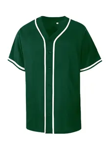 Blank Baseball Jersey for Men Women Casual Button Down Shirts Short Sleeve Active Team Sports Uniform