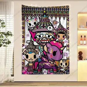 Kawaii Anime Tapestry T-Tokidoki Large Printed Wall Tapestries Flags Cute Room Decoration Background Cloth Teens Room Home Decor