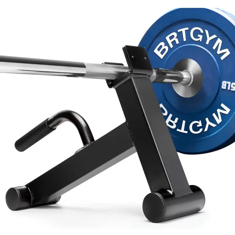 BRTGYM Black Barbell Deadlift Rack Stand for Gym Weightlifting