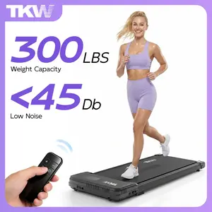 【2026 Fresh Appearance】TKW 4-in-1 Foldable Treadmill with Vibration Function & Armrests, Portable Quiet Walking Pad for Home & Office, LED Display for Walking & Jogging