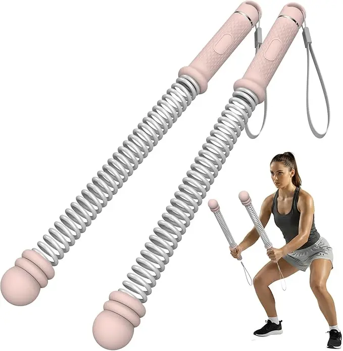 Cordless Battle Rope Trainer with Comfortable Handles, Compact Weighted Home Gym Equipment for Resistance Training and Toned Arms