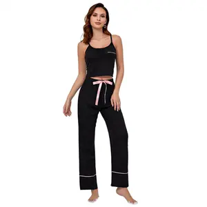 2026 Fashion Trend New European and American Style Women's Summer Sexy Camisole and Long Pants Two-Piece Set Ladies' Homewear