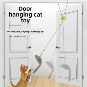 Door-Hanging Cat Toy| Durable Chew-Resistant Teaser Wand| Hands-Free Play