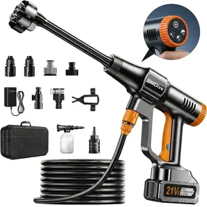 Cordless Pressure Washer and Single Port Charger Base, Bottle Portable Washer for Car,Home Cleaning & Garden Watering 5-Meter Hose,Carrying Bag,6-in-1 Spray Nozzle,Faucet Adapter,12 Accessories