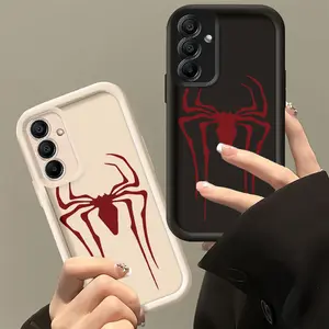 Spider Logo Design Black and White Pattern Phone Case, TPU Shockproof Full Protection Case, Suitable for Samsung S21/22/23/24/25/NOTE20 PLUS ULTRA FE A13/14/15/16/17/33/34/35/36/52/53/54, Ideal Gift for Friends and Family, T146