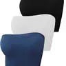 【Black Friday】Women's Solid Color Strapless Sports Bandeau Bra, Breathable Comfortable Ribbed Yoga Bra for Gym, Indoor & Outdoor Workout, Sportswear for Ladies