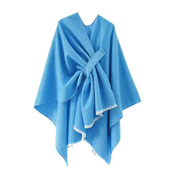 Autumn and winter travel shawl wrap front open poncho, cardigan cardigan sweater