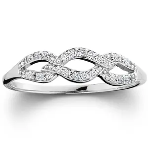 1/10ct Petite Diamond Infinity Ring 10K White Gold 1/10ct Petite Diamond Infinity Ring 10K White Gold