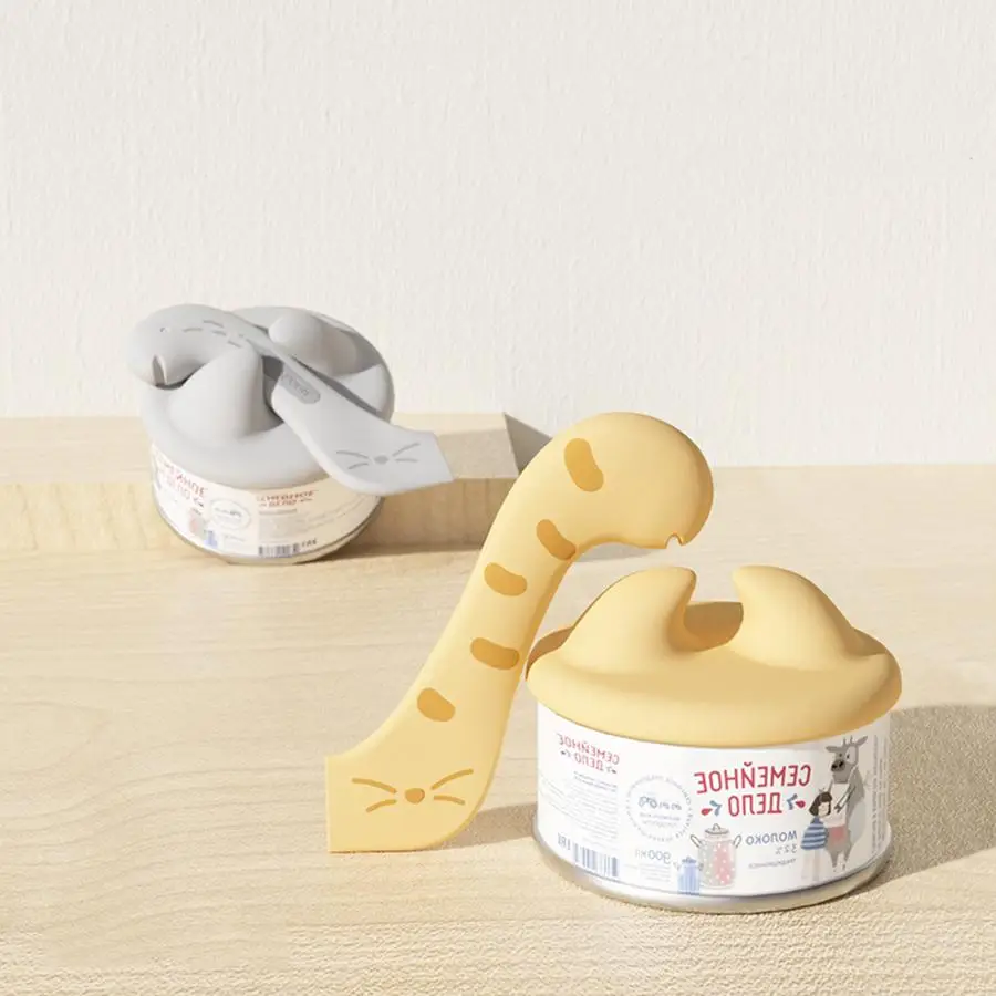Pet Can Sealing Lid & Spoon, Silicone Pet Food Can Cover, Pet Food Can Spoon, Dog & Cat Accessories, Feeding Supplies for Dogs & Cats