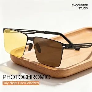 Polarized Photochromic Driving Sunglasses for Men Women Helmet Friendly Day Night Use Anti Glare UV400 Shades for Motorcycle Cycling Riding Outdoor Road Trip