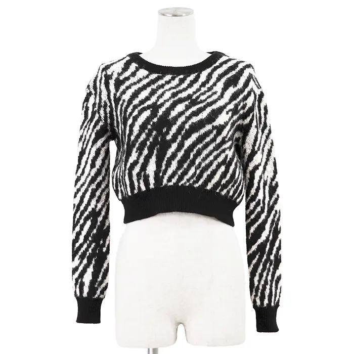 Pre-owned Celine Wool Small Leather Goods Cropped Knit Top