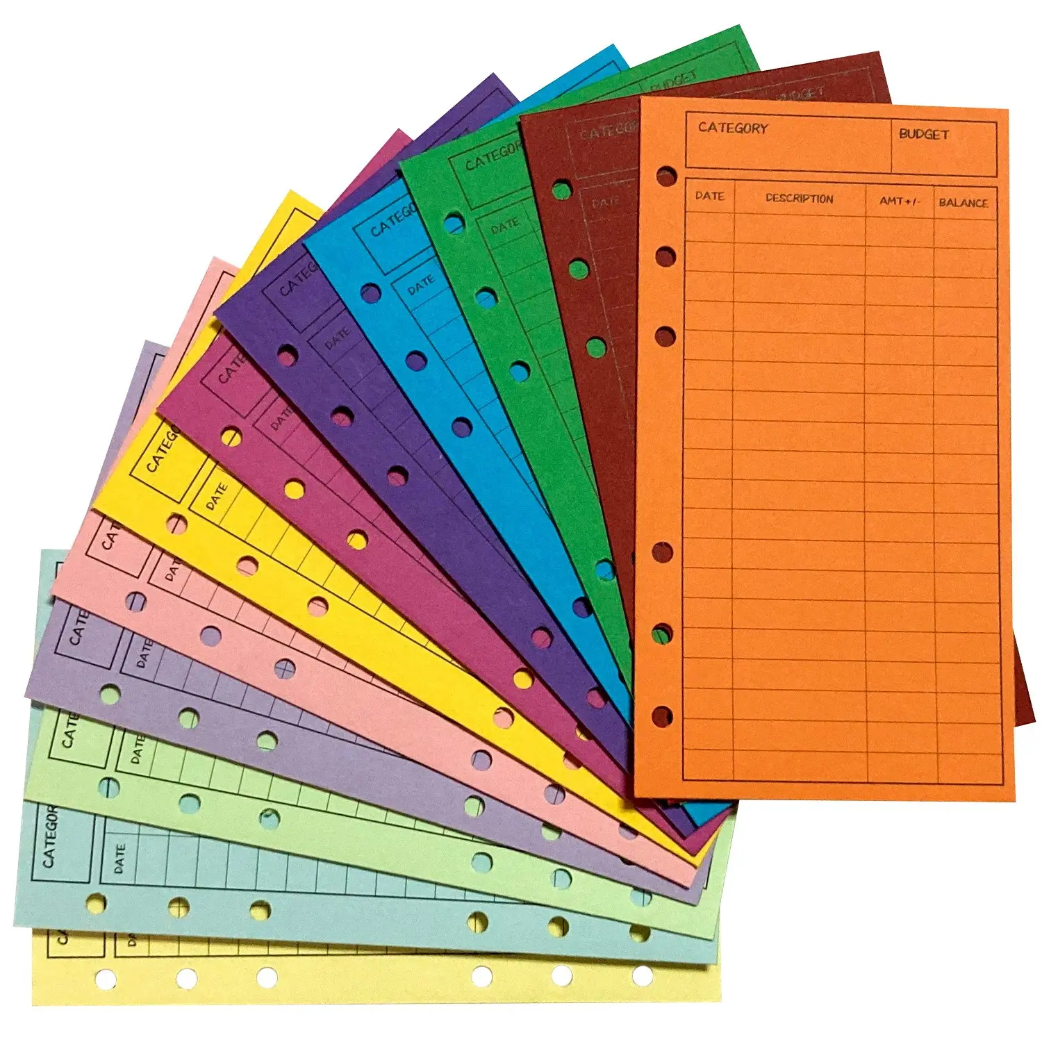 Cash Envelope System for Budgeting Tool, 12 Pack A6 6-Ring Binder Pockets with Expense Tracking Sheets, Reusable Design Money Envelopes for Saving, Laminated Budget Planner Inserts, Savings Tracker Organizer, 12 Colors