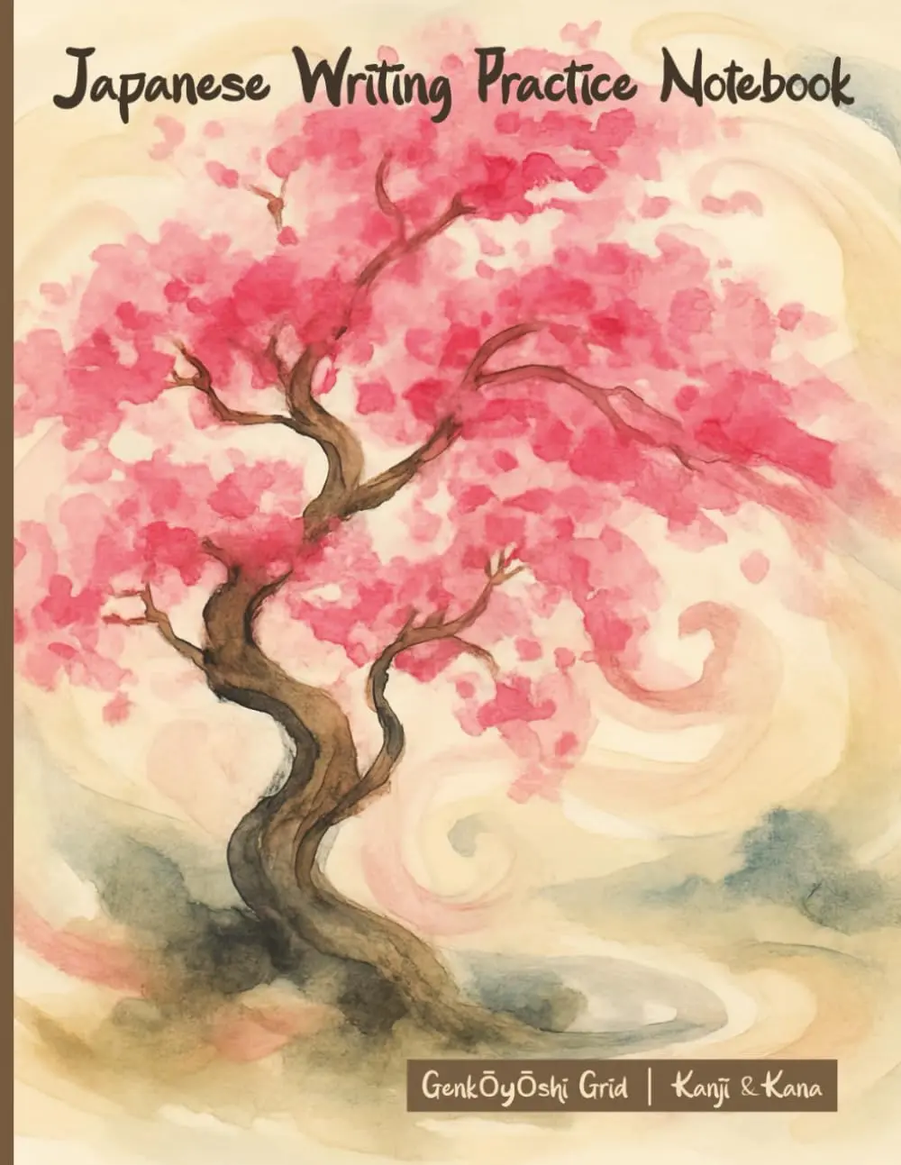 Japanese Writing Practice Paper Notebook: Genkouyoushi Grid for Kanji & Kana Learning | 8.5x11 | 120 Pages | Cherry Blossom Cover | Genkō Yōshi ... Study Notebook for Students and Teachers