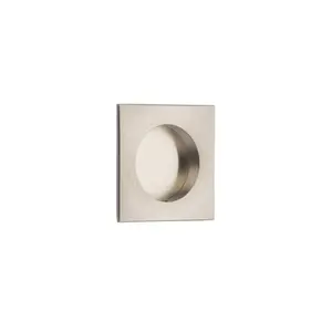 212 MAIN Emtek Square Solid Brass Flush Pull Handle Doorknob, 2.5x2.5 in Door Hardware with Satin Nickel Finish