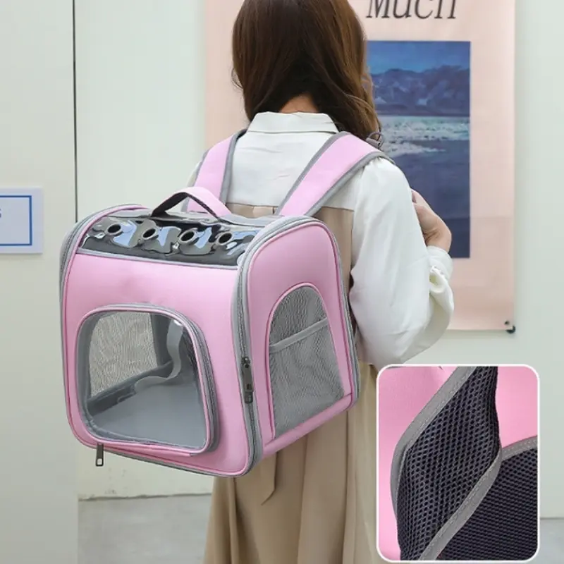 Foldable Portable Cat Carrier Backpack for Small & Medium Cats, Kittens, Dog Backpack for Pets, Ideal for Travel Indoors Outdoors, Outdoor Animal Carrier