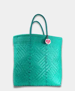 Maria Victoria | Glimmer Mint Tote | Upcycled, Handwoven