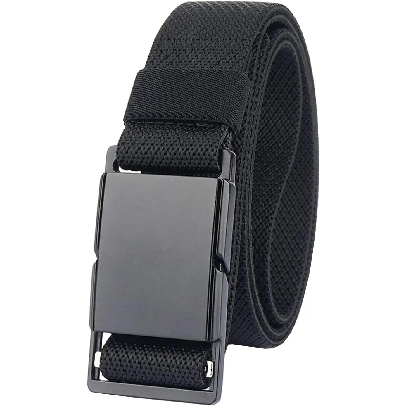 Mens Stretch Belt Quick Release Magnetic Buckle Elastic Webbing Sport Work Golf Belts for Men 1.34inch Wide