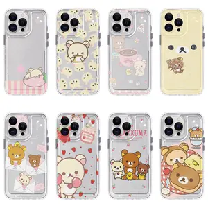 Cartoon Rilakkuma Fashion Cute Bear Y2K Style Phone Case For iPhone 17 16 15 14 13 12 11 Pro Max Plus Air Unique Gift For Christmas Birthday