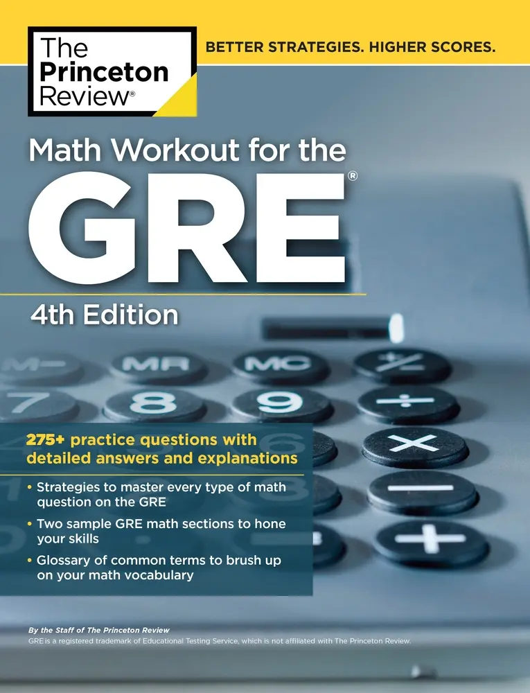 USED Book - Math Workout for the Gre, 4th Edition: 275+ Practice Questions with Detailed Answers and Explanations by The Princeton Review (Paperback) - english
