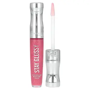 Rimmel London Stay Glossy Lip Gloss, 140 Flower Power, 0.18 fl oz (5.5 ml)