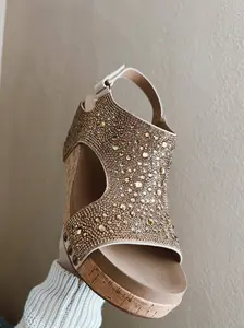Gold Ashley Rhinestone Wedge