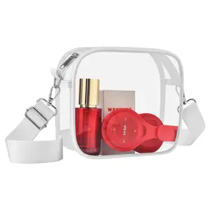 Clear Purse for Stadium Events, Transparent Messenger Bag Stadium Approved Crossbody Bag for Women & Men