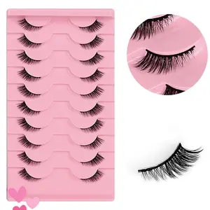 Natural Fluffy Half Lashes, Cat Eye Cluster Design, Bold Makeup, Short False Eyelashes, Enhance Eyes, 10 Pairs