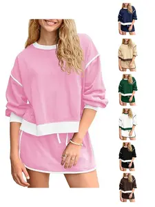 Fisoew Womens Sweatsuits 2 Piece Set Crewneck Sweatshirts High Waisted Skort Skirts Tennis Running Tracksuits Shorts Sets tracksuits FallFreshness Casual Workout Loungewear Athleisure Summer Clothes Activewear Fitness i am gia track set tracksuits for men