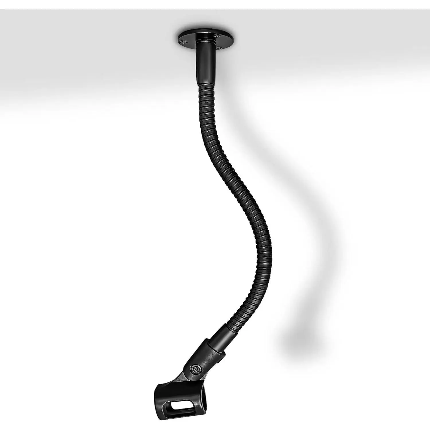 Microphone Stand - 13-INCH Heavy-Duty Flexible Gooseneck Desktop Mic Stands Holder with Flange Mount Base for Lectern Podium Podcast Meetings Lectures Streaming Gaming Studio