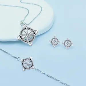 Witch knot necklace stainless steel black edge loop knot clavicle chain fashion accessories daily match