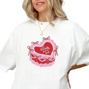 I'm Literally Just A Girl Shirt, Coquette Birthday Cake Ribbon Bow Shirt, Soft Girl Era, Birthday Gift for Her, Coquettecore Style, Gift for Women, Wife Mom Shirt, Casual Shirt