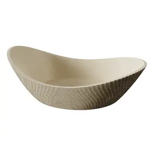 Concrete Fruit Bowl for Kitchen Counter – Large Decorative Bowls for Kitchen Decor, Dining Table, and Home Decor, Modern Centerpiece for Keys, Fruit, Candy, or Table Decor (Beige, 10.6")