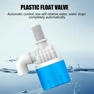 1 Pack 3/4 Float Valve for Water Tank,Aquapulse Water Float Automatic Water Level Control Aqua Pluse Trough Blue Plastic Float Valve Switch for Pool,Pond,Livestock(Top inner)