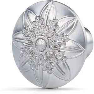 4 Pack Brushed Nickel Cabinet Knobs, 1-2/5" Round Nickel Knobs for Dresser Drawers, Kitchen Cabinet Handles