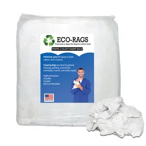 Recycled White T-Shirt Rags - Reusable, Washable & Absorbent (25 lbs. Bag) for Painting, Staining, Polishing, Dusting & Cleaning