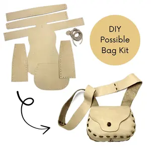 Make Your Own Leather Possible Bag Kit - DIY Rustic Cross Body Satchel - Mountain Man Wilderness Muzzleloader Pouch - Shooting Bag Craft