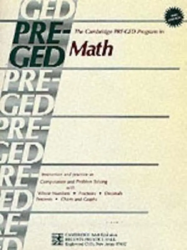 USED-The Cambridge Pre-Ged Program in Math by Cambridge University Press (Paperback)