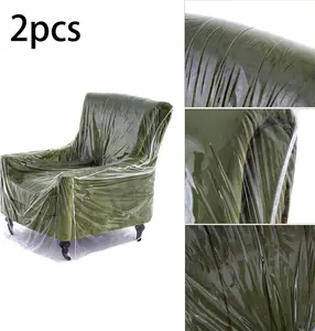 wokire Heavy Duty Plastic Recliner Cover Pets | Cat Dog Scratching Protector Clear Vinyl Waterproof Sofa/Couch Covers,Furniture Living Room Chairs for Storage and Moving 36" W - Armchair（2 Pack）