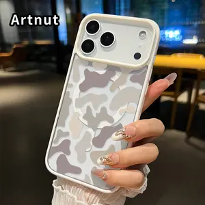 Magnetic Phone Case for iPhone 17 Air Pro Pro Max Soft Camouflage Pattern TPU Shockproof Anti-Scratch Stylish Smartphone Cover